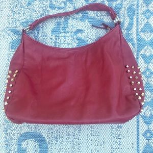 Charming Charlies maroon gold studded shoulder bag